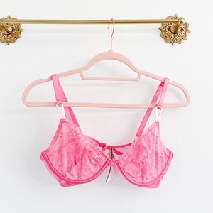 Victoria’s Secret Unlined Demi Lace Pink Sorbet Bra